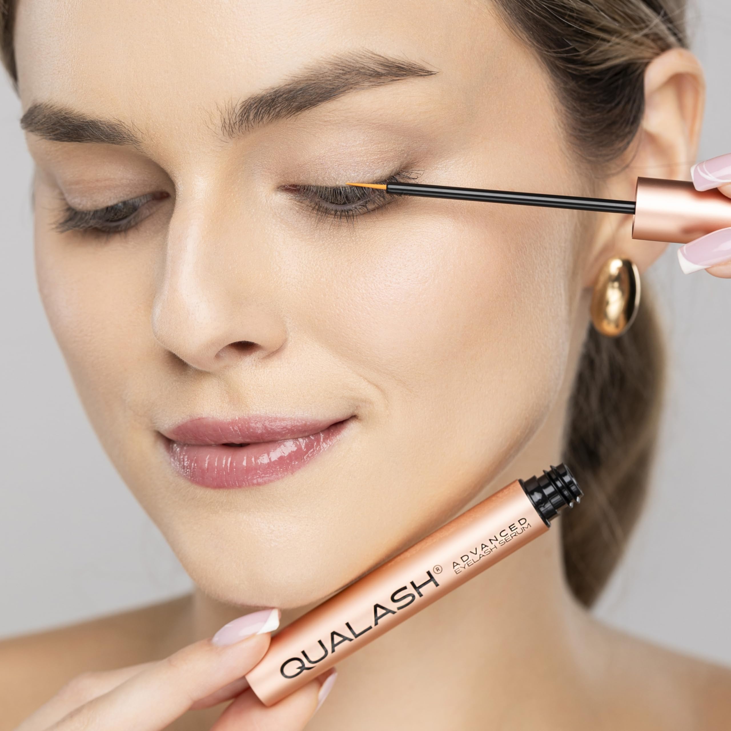 Wimpernserum für Long Lashes – QUALASH®️Advanced Lash & Eyelash Serum 3,5 ml für schnell Wachstum,Testsieger mit patentierter QUA-X Formel, sichtbare Ergebnisse in 4 Wochen
