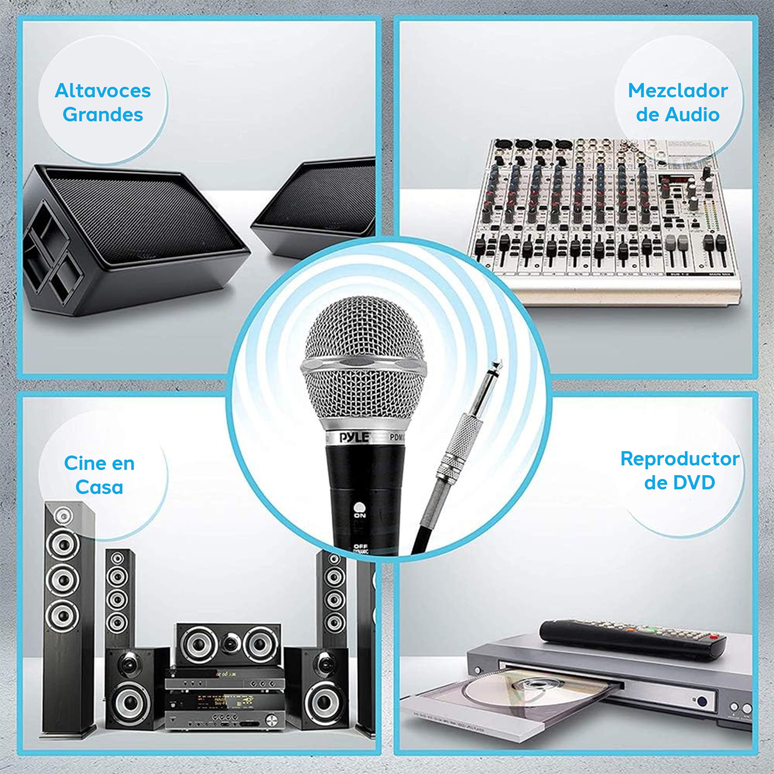 Pyle Kit de microfonos Profesionales, 3 Piezas, con Estuche rigido, Clips, Bolsa y Cable XLR, Ideal para Estudio o Escenario