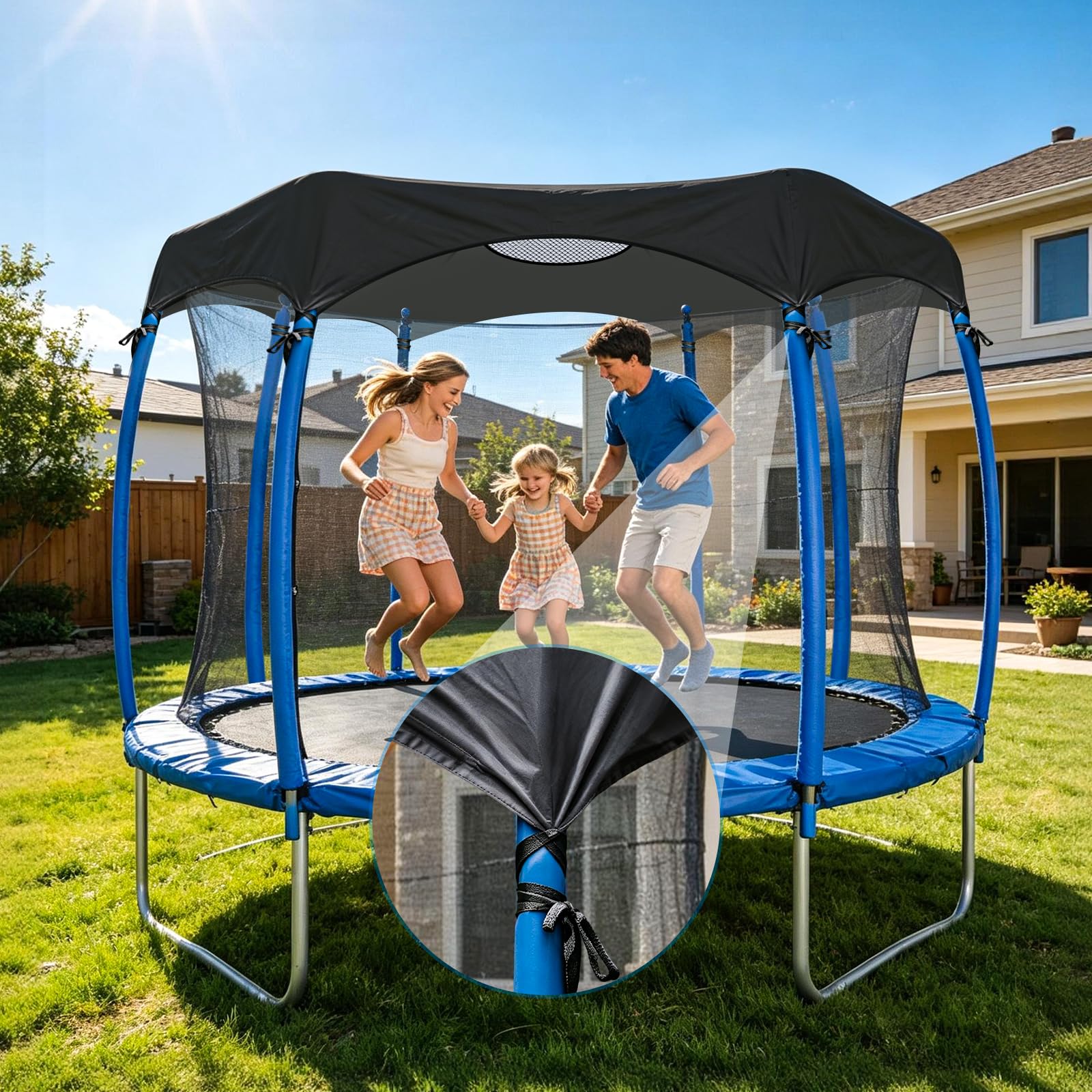 Housse de Protection pour Trampoline 10 Pouces,8 tiges,Anti-UV et imperméable – Accessoires Trampoline