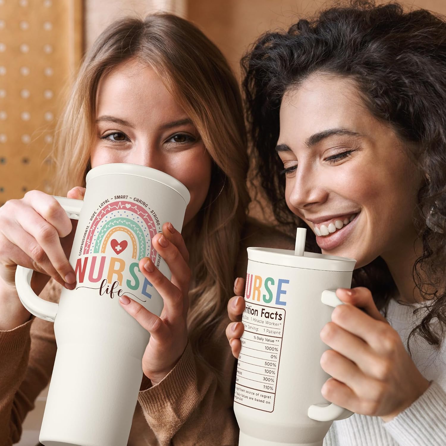 SANDJEST Nurse Tumbler with Handle 40oz, Stainless Steel Tumblers Coffee Travel Mug Cups with Straw, Nurses Appreciation Gifts for Women Female, Nursing Gift for Birthday Christmas Nurse's Week - Image 7