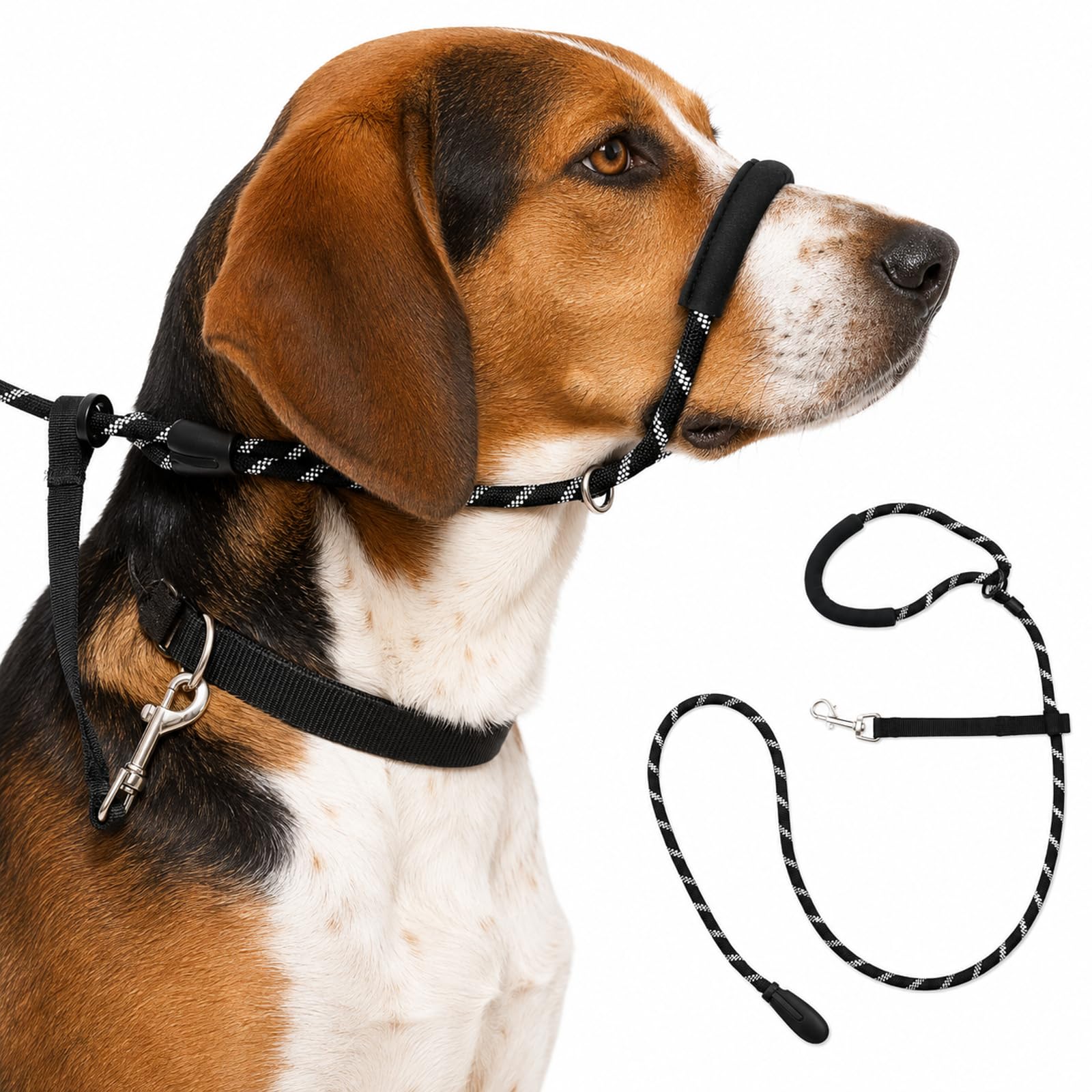 Slip Lead for Dogs, Figure 8 Lead, Reflective Pet Lead with Comfortable Handle, Single Piece Design