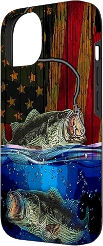 Miniatura 5 de iPhone 12 mini americana Bass pesca bandera americana pescadores caso
