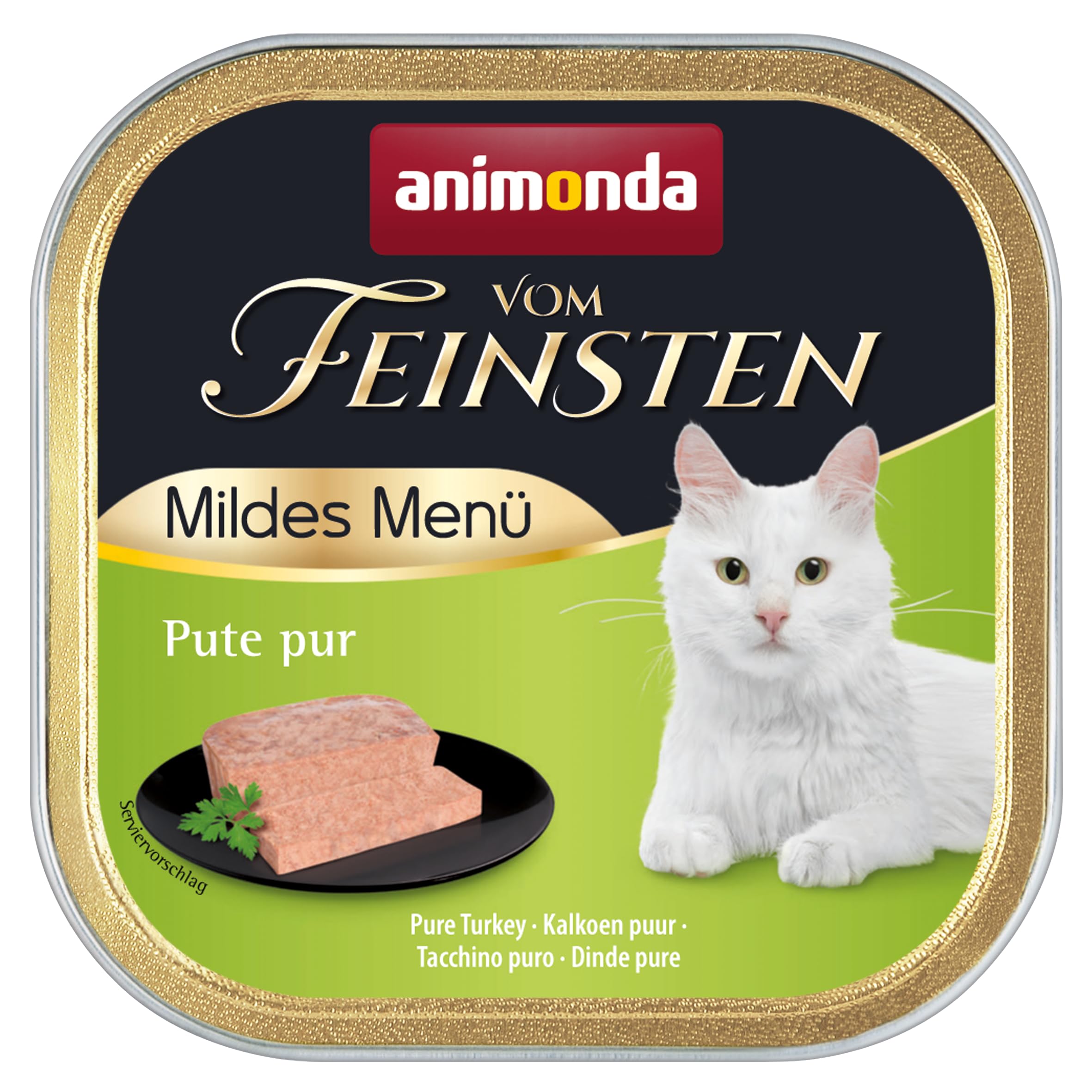Dal menu delicato delicato delicato (32 x 100 g), cibo per gatti bagnato senza cereali e zuccheri di animonda, cibo per gatti facilmente digeribile con carne di tacchino