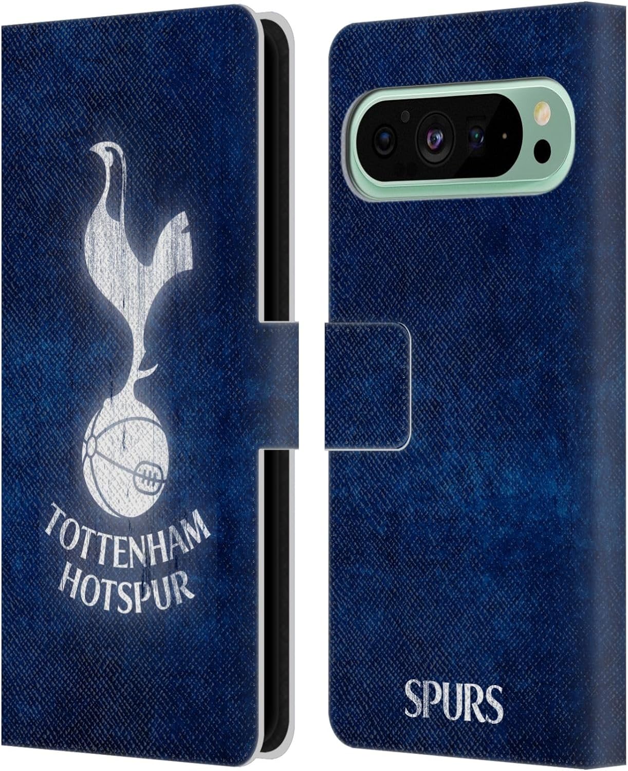 Head Case Designs Officially Licensed Tottenham Hotspur F.C. Distressed Badge Leather Wallet Case Compatible with Google Pixel 9 Pro XL