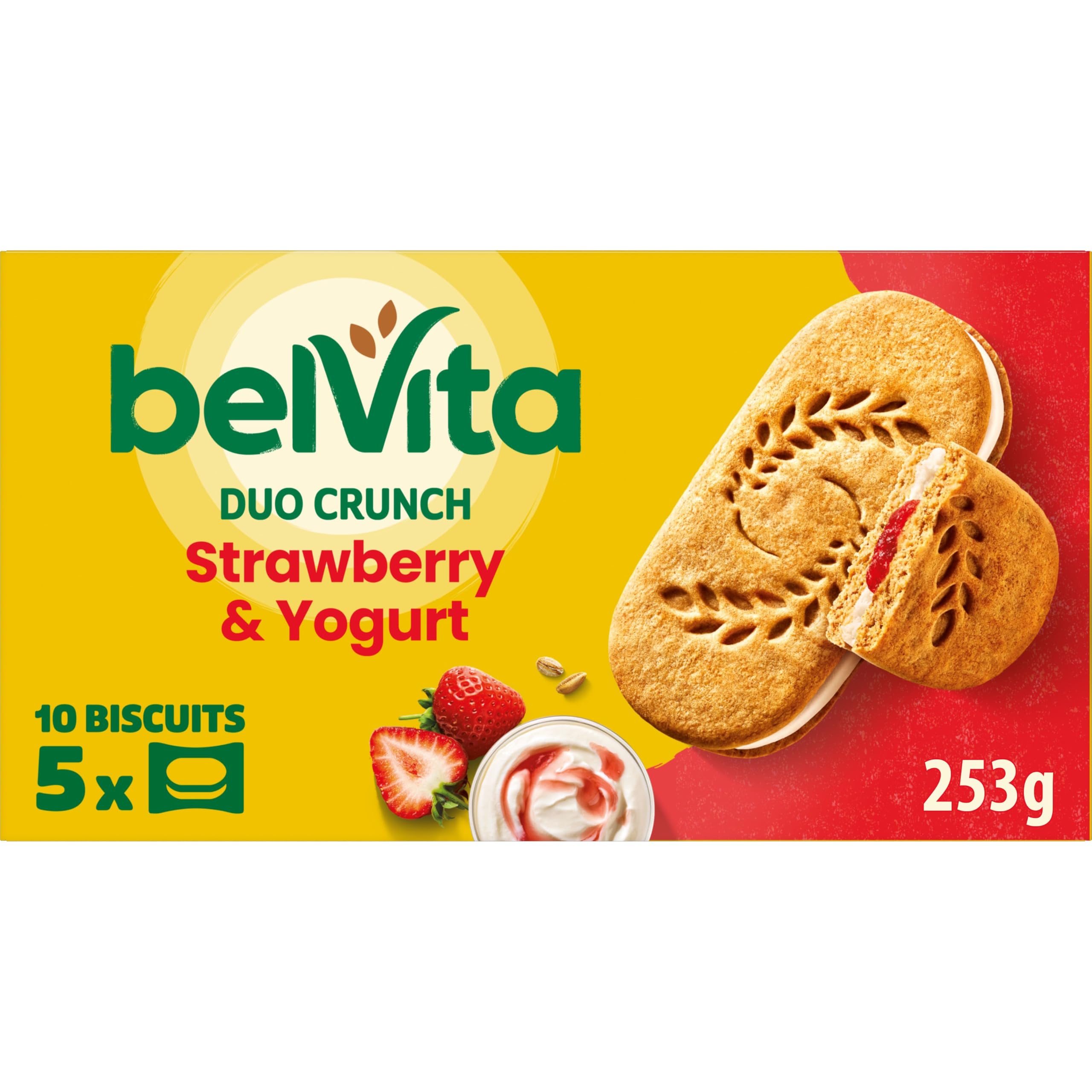 Belvita Duo Crunch Strawberry & Yogurt Cereal Snack Bars Multipack 250 g (5 x 50 g)