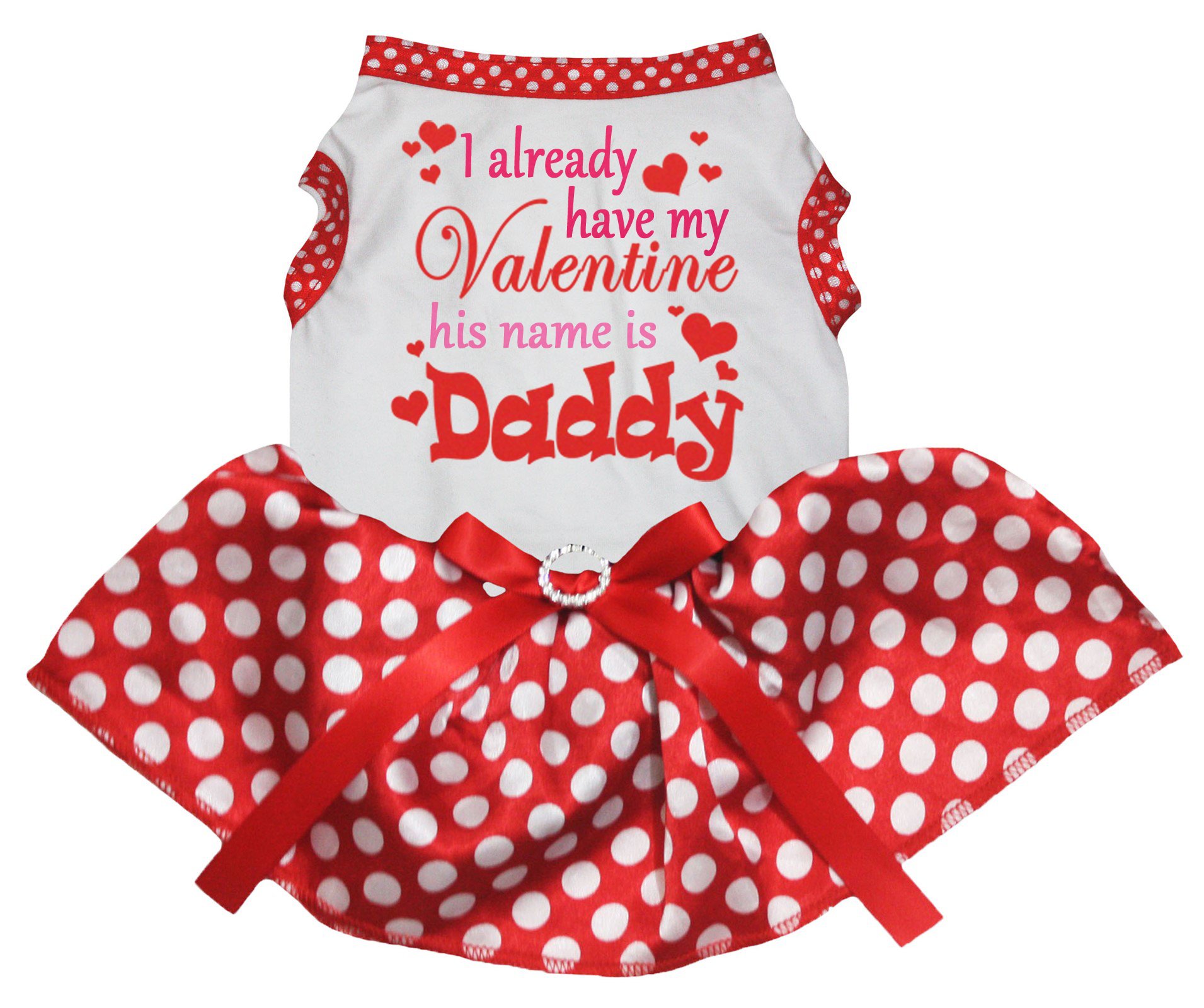 Robe pour chien Have My Valentine tutu à pois blancs pour chiot