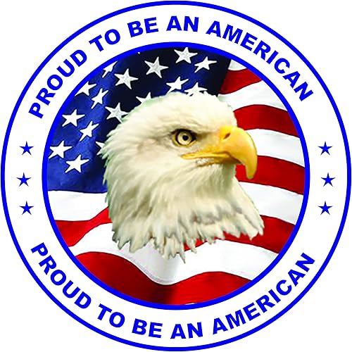 Orgulloso de ser un águila americana, Estados Unidos, resistente al agua, potente, símbolo de calcomanías para automóvil, ventana, camión,