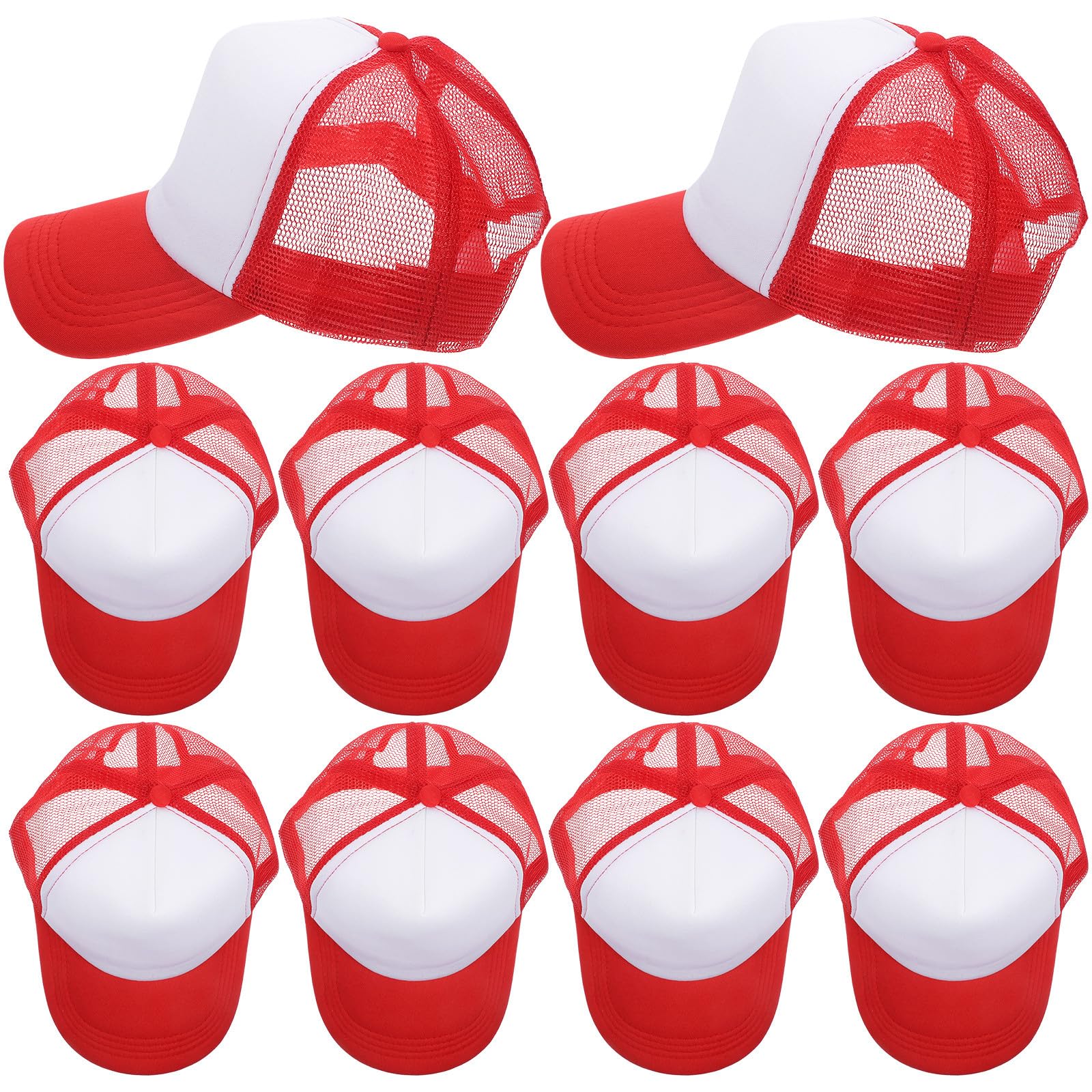 Casquettes à sublimation douces et légères en polyester rouge - 8