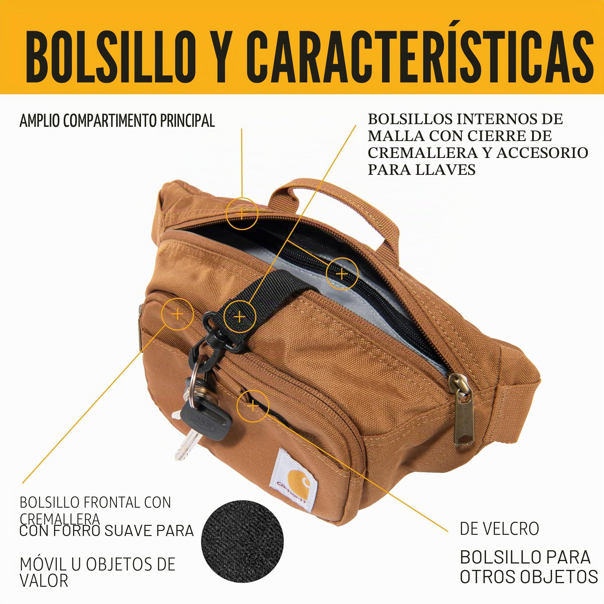 Carhartt - Riñonera Ajustable, Resistente y Resistente al Agua
