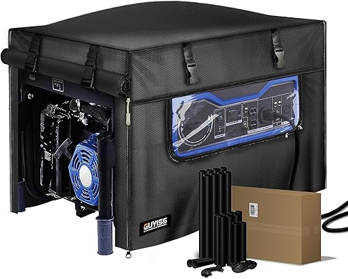 Cubierta del generador al aire libre, marco de tubo de metal de 0.748 in, tela Oxford impermeable 600D, cubierta del generador tipo marco, 32