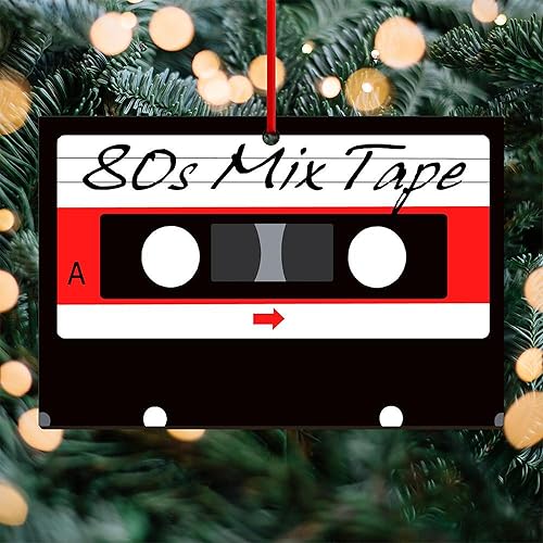 Miniatura 3 de CafePress 80S Music Mix - Cinta de casete rectangular de 6 x 4 pulgadas, adorno de madera