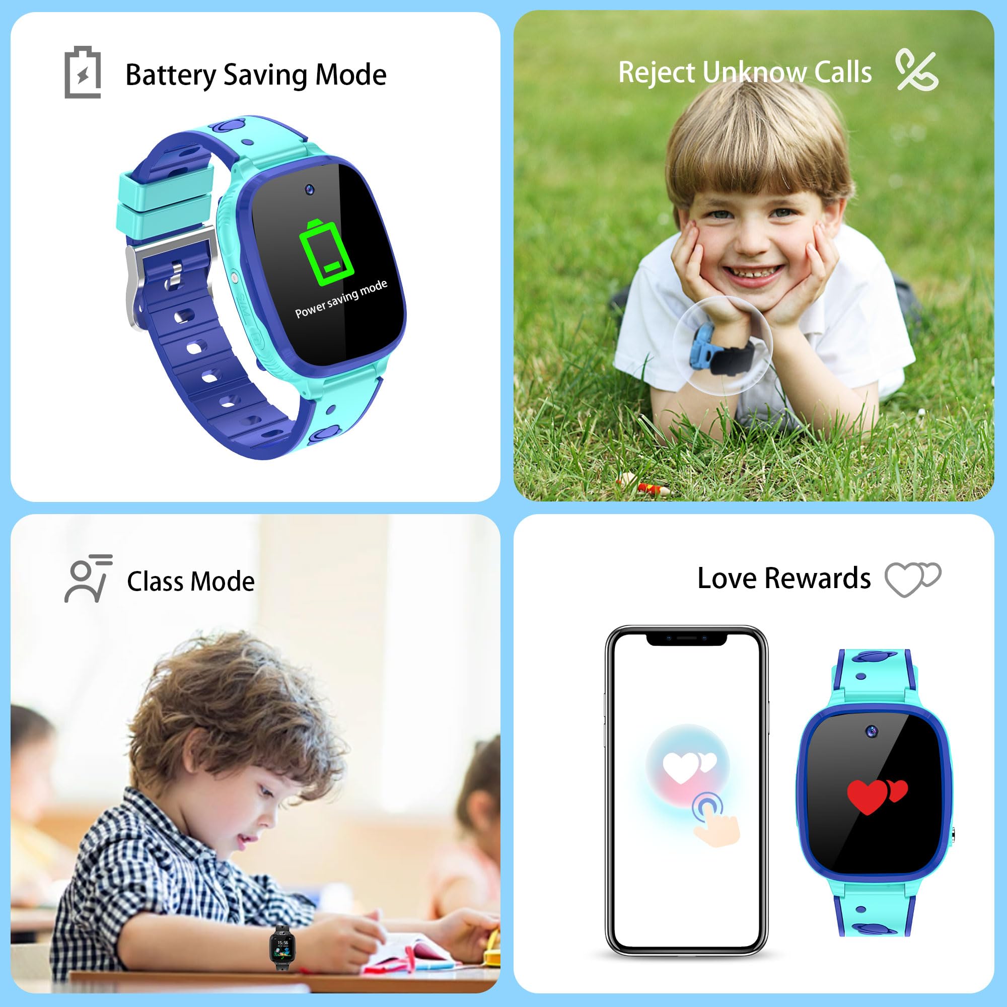 Smartwatch Per Bambini Con GPS, Giochi, Telefono, IP68, Sveglia, SOS – Regalo Perfetto Per Ragazzi E Ragazze