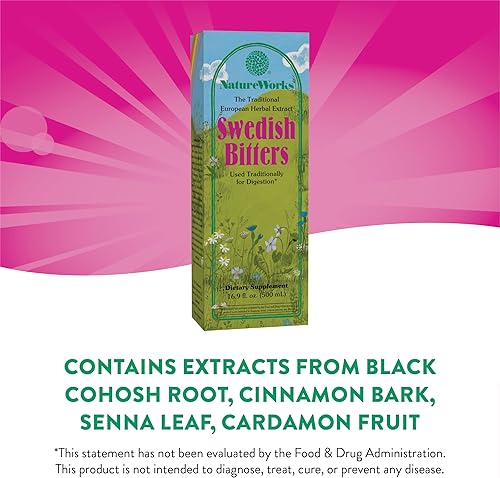 Miniatura 5 de NatureWorks Swedish Bitters Extracto de hierbas tradicional europeo utilizado para la digestión, 8.45 onzas líquidas