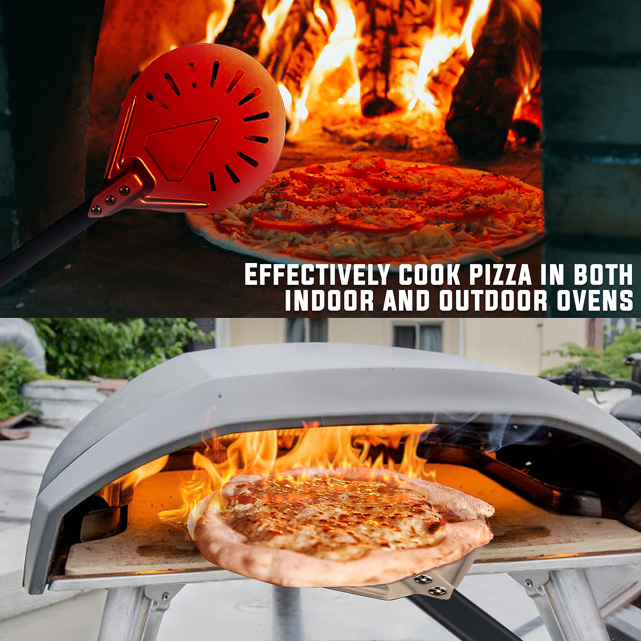 Buy Lionsden Pizza Turning Peel, 8" Perforated Pizza Peel, Pizza Shovel