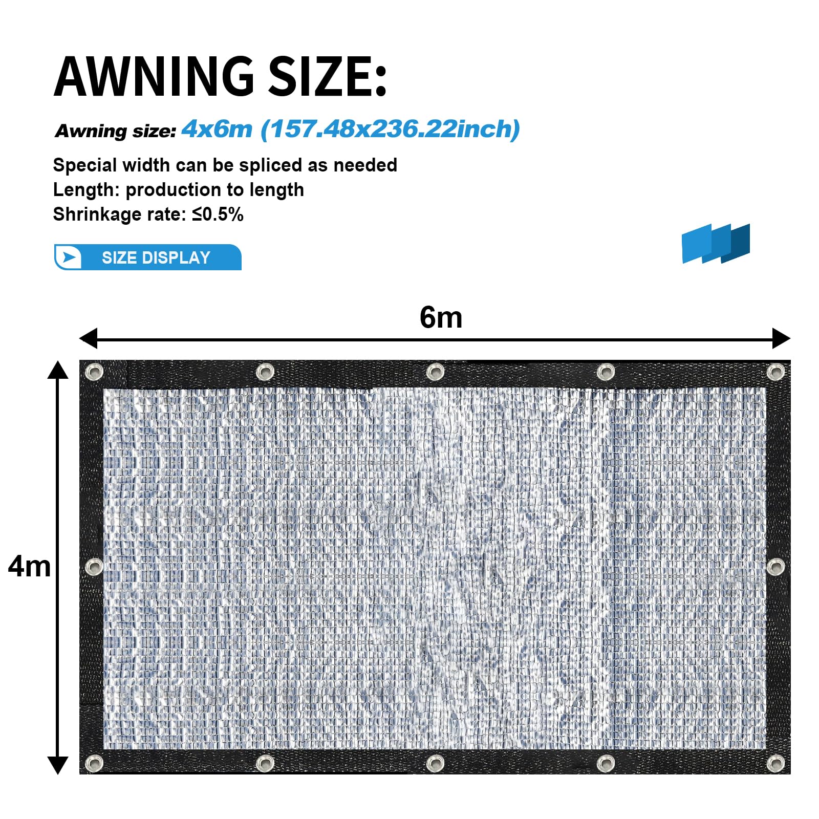 Schattennetz Auto, Alunetz Auto Hund, Schattennetz Auto Hund 85% Verdunkelungsstoff, Reflektierender Aluminium-Schirmstoff, Auto Sonnenschutz Hund, UV-Schutz-Sonnenschutz (4x6m)
