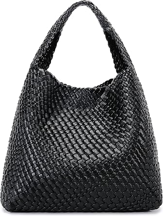 Queenoris Fashion Hobo Bags for Women Top-handle Shoulder Bag Vegan Leather Purses Soft Summer Tote Bag | WOVEN