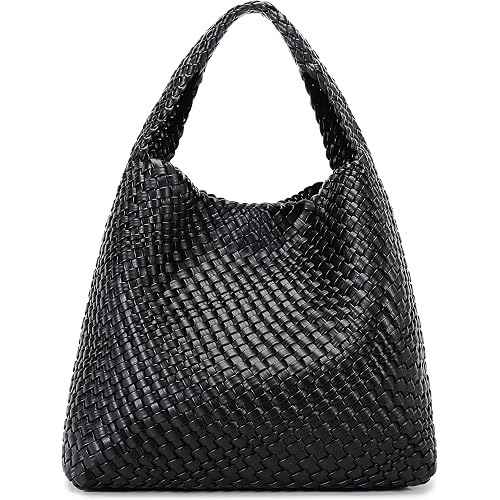 Queenoris Fashion Hobo Bags for Women Top-handle Shoulder Bag Vegan Leather Purses Soft Summer Tote Bag | WOVEN