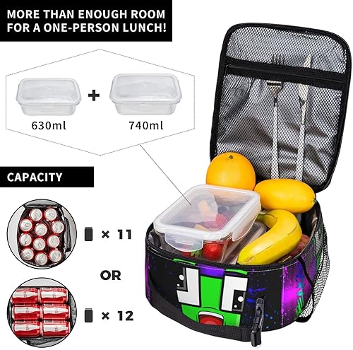 Miniatura 8 de GINGLING Lonchera aislada portátil y espaciosa bolsa reutilizable para adultos para mujeres hombres niños y niñas azul 8 x 4 x 10 pulgadas DFGSD5562