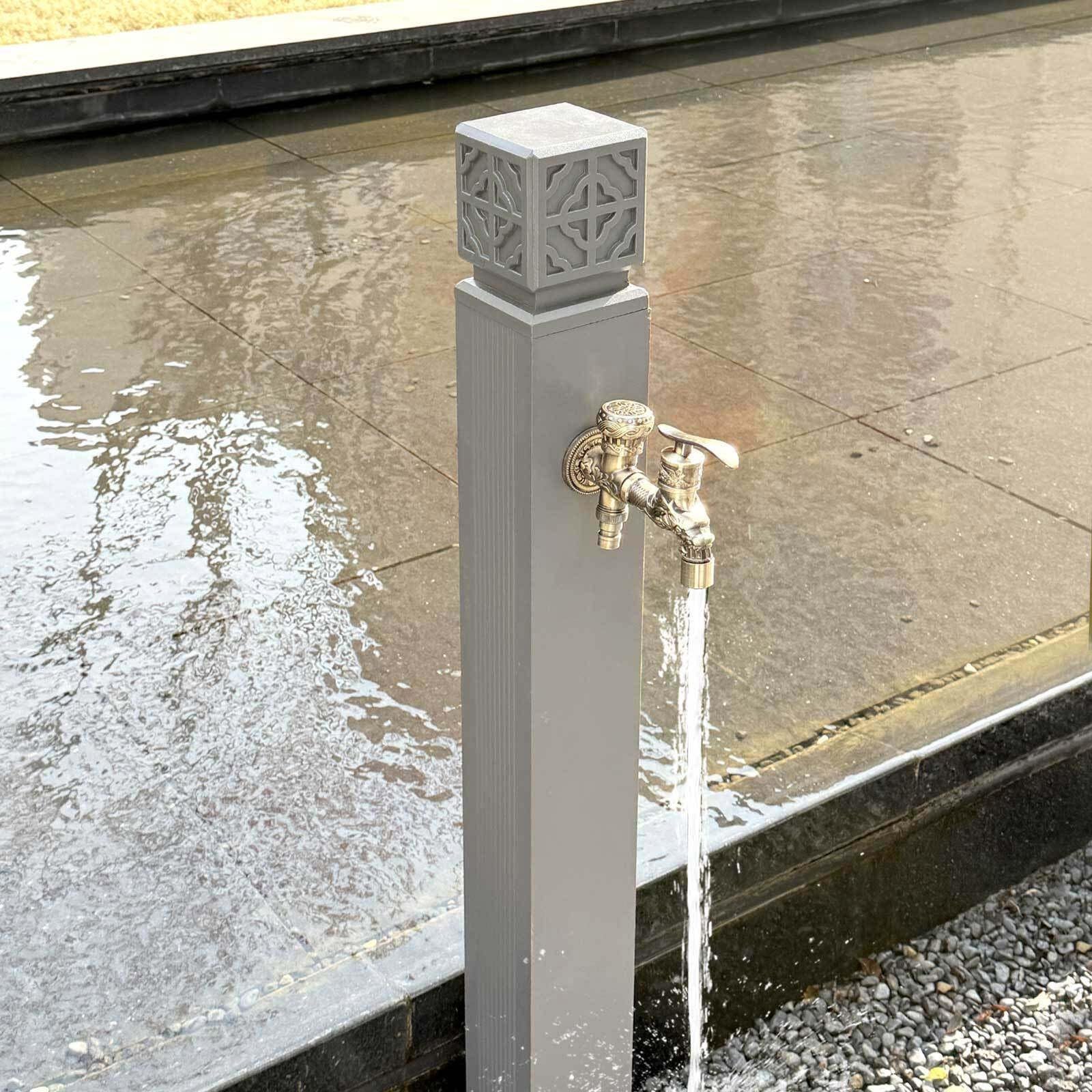 Rubinetto Verticale da Esterno in Ottone Massiccio, antigelo, Colonna d’Acqua autoportante per Giardino, Patio e irrigazione del Prato(Black,80cm/31.5in)