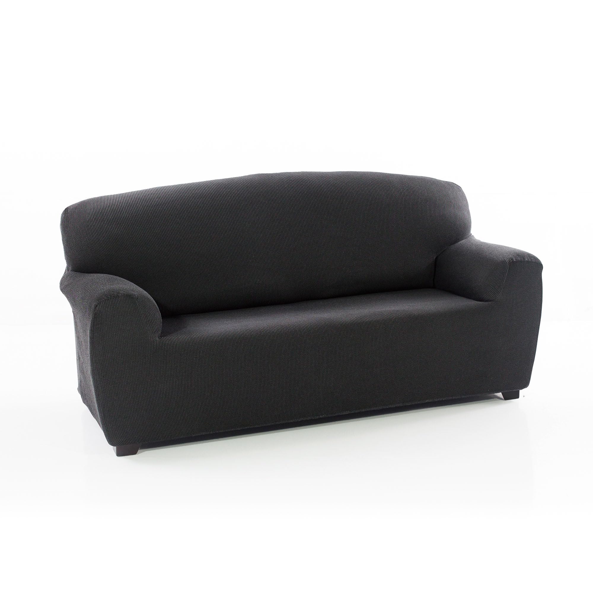 MAXIFUNDAS | Funda de Sofá Ajustable Strada | Color Gris | Tamaño 3 plazas | Alta Elasticidad y Tacto Suave | Protege y Renueva tu Sofá | Fabricada en España