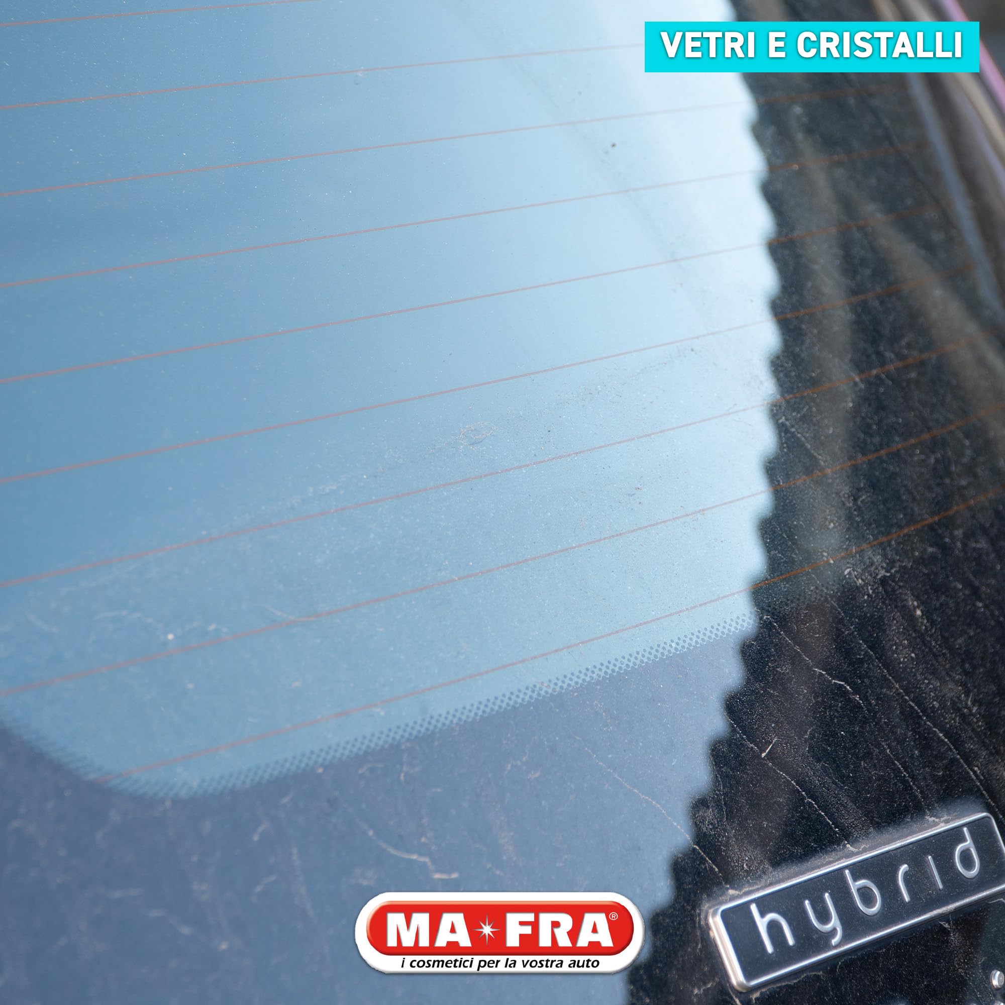 Ma-Fra, Glass Cleaner, Sgrassatore per Vetri e Cristalli, Ideale per la Pulizia dei Vetri Auto, Migliora la visibilità alla Guida, Elimina Ditate e Tracce di Smog, Non Rilascia Residui o Aloni, 500ml