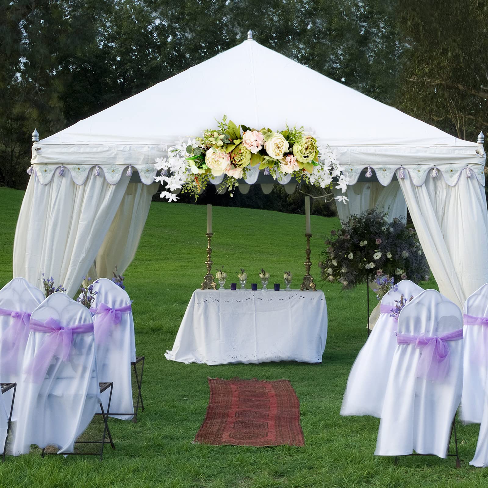 Guirnalda de Flores de Hortensias Artificiales de 23,6 Pulgadas, Guirnalda Floral de Peonía para Primavera Y Verano, Corona de Arco para Puerta Delantera, Guirnalda Decorativa(Leche Blanca)