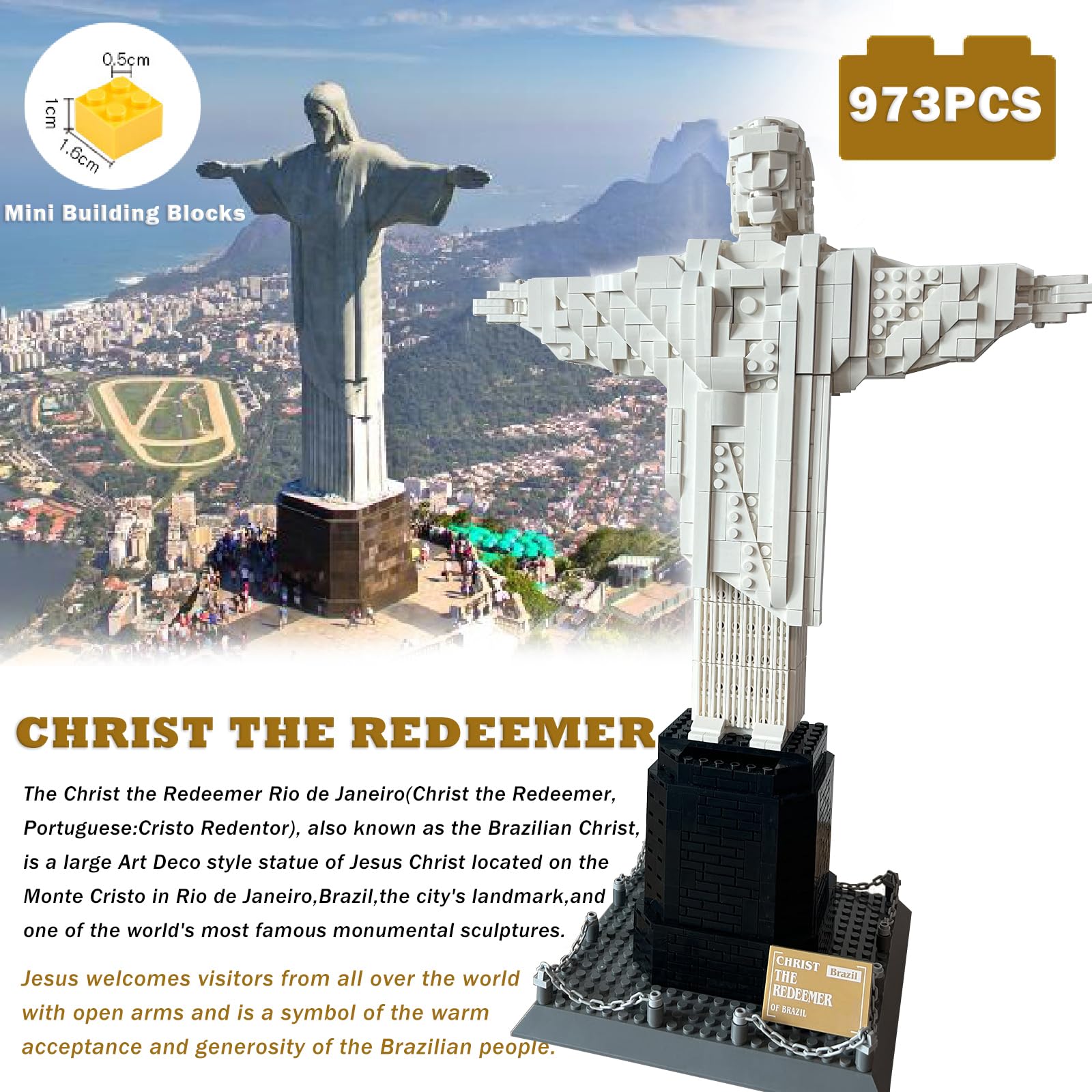 MOCREAR Christ The Redeemer Collection Building Set,973PCS