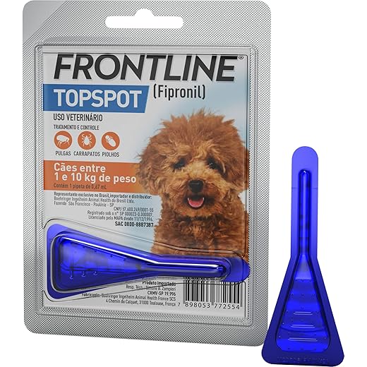 Remédios para pulgas e carrapatos: conheça os melhores e saiba como escolher 20 Frontline Antipulgas e Carrapatos Topspot para Cães de 1 a 10kg, azul