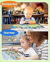 Vista 3 de Benresive Libro de calcomanías reutilizables para niños pequeños, 3 juegos de calcomanías para niños, libro de calcomanías para niños pequeños