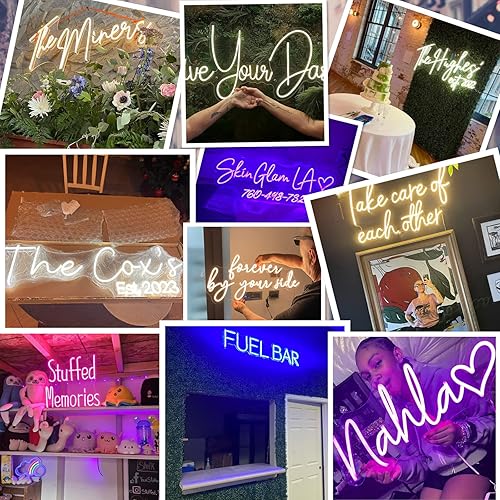 Miniatura 8 de Letreros de neón personalizados, letreros LED de neón regulables personalizados para cumpleaños familiar, bar, boda, fiesta, luz nocturna y logotipo