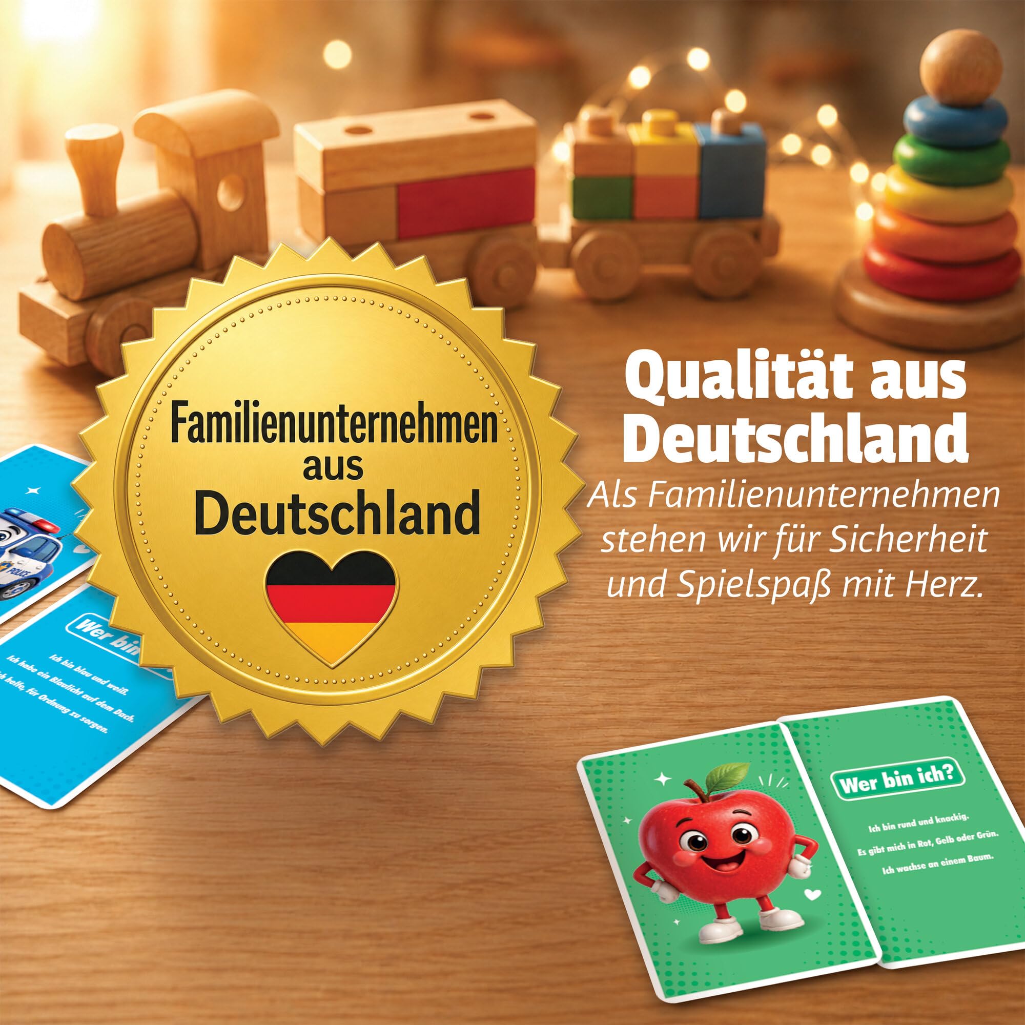 ¿Qué soy yo? el divertido juego de cartas para niños a partir de 4 años - 31 cartas (30 + 1 tarjeta de bonificación) - Juego educativo para concentración & Beoabchtung - Juego de Quadoor