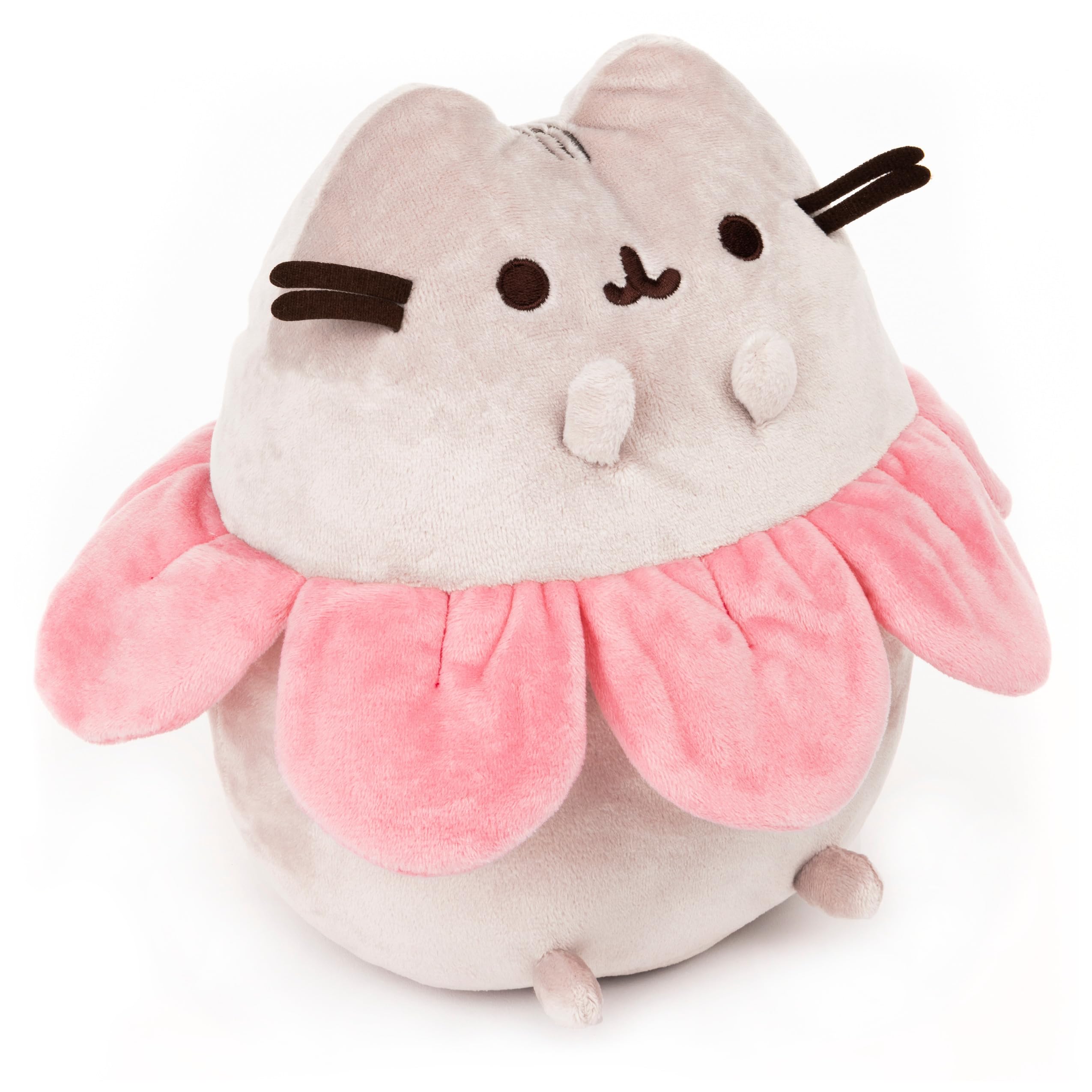 GUND Pusheen Pluszowe płatki kwiatów różowych dla kota, szary i różowy, 24 cm