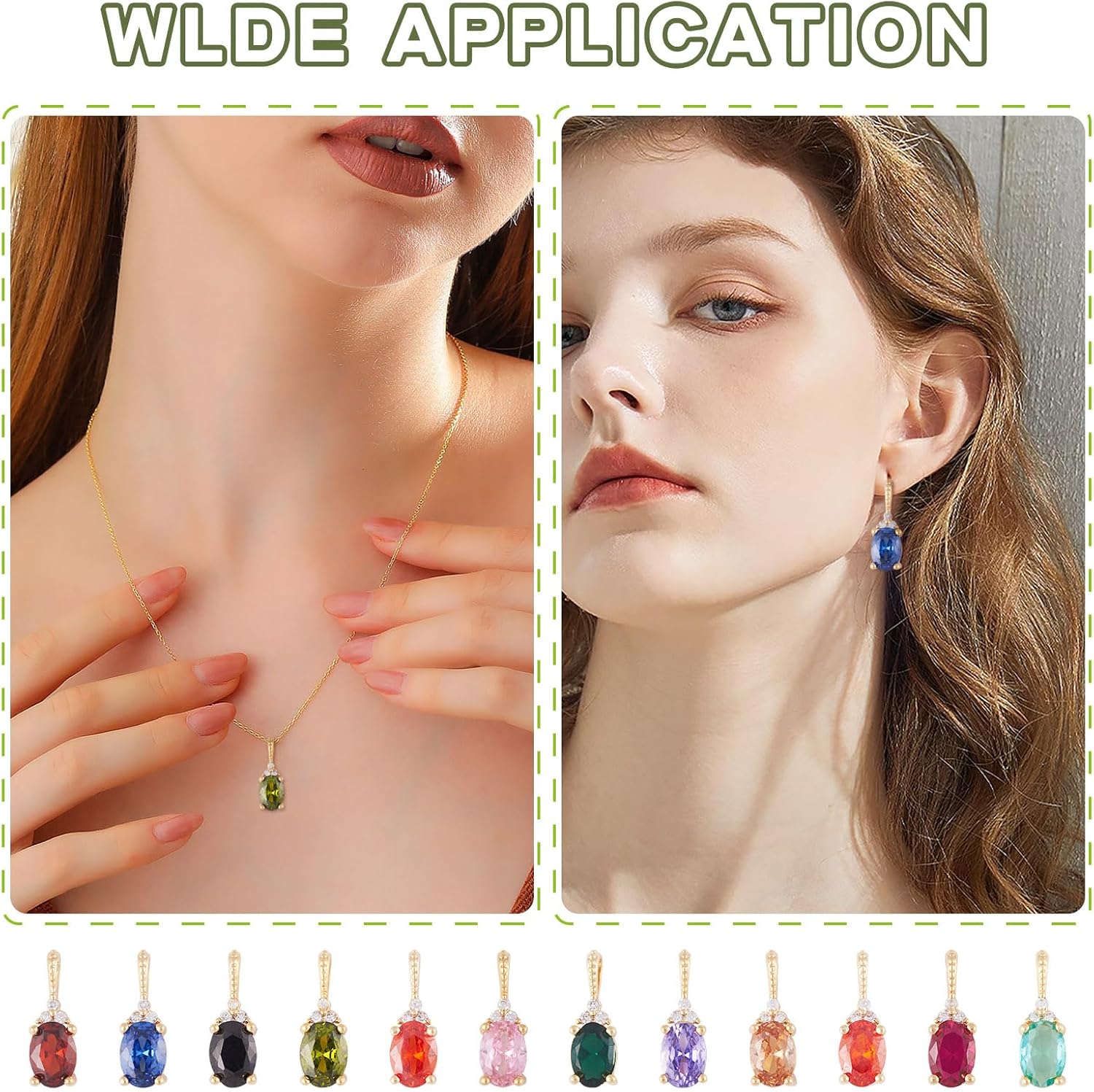 Cubic Zirconia Oval Charms Assorted Water Droplet Rhinestone Charms Diamond Crystals Gems Shiny Teardrop Dangle Pendants for Jewelry Making Earrings Necklace DIY Keychain Supplies - Image 2