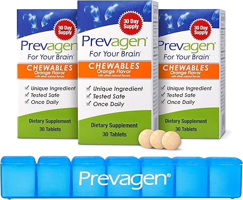 Prevagen Masticables de naranja de fuerza regular, 90 tabletas (suministro de 3 meses) | Formulado para tu cerebro | 10 mg de apoequorina más