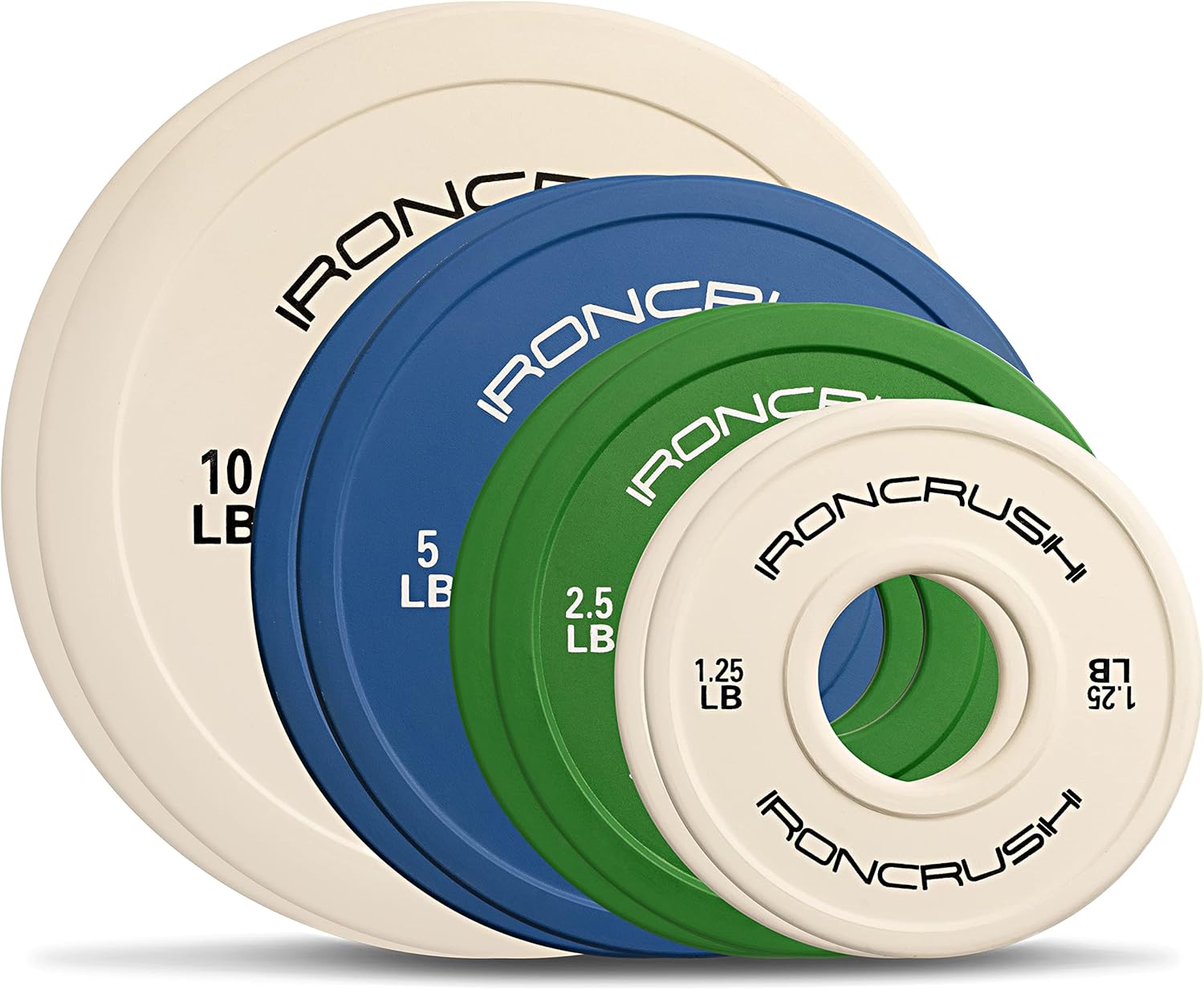 Iron Crush Fractional Change Plates for Olympic Weights, Strength Training, and CrossFit Bumper Plates - From 1.25lb to 10lb Weights, Rubber Coated for Olympic Barbells