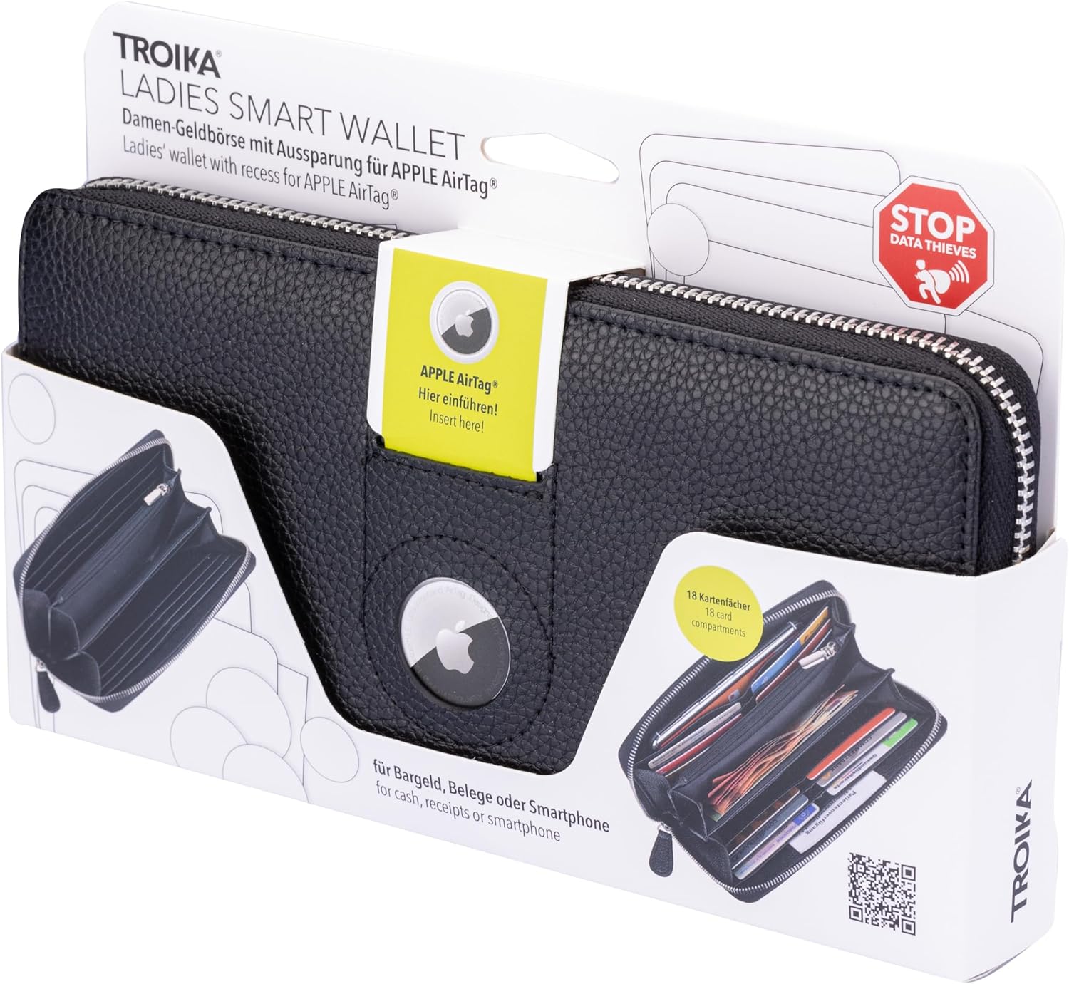 Troika Germany RFID-Protected Black Ladies Wallet