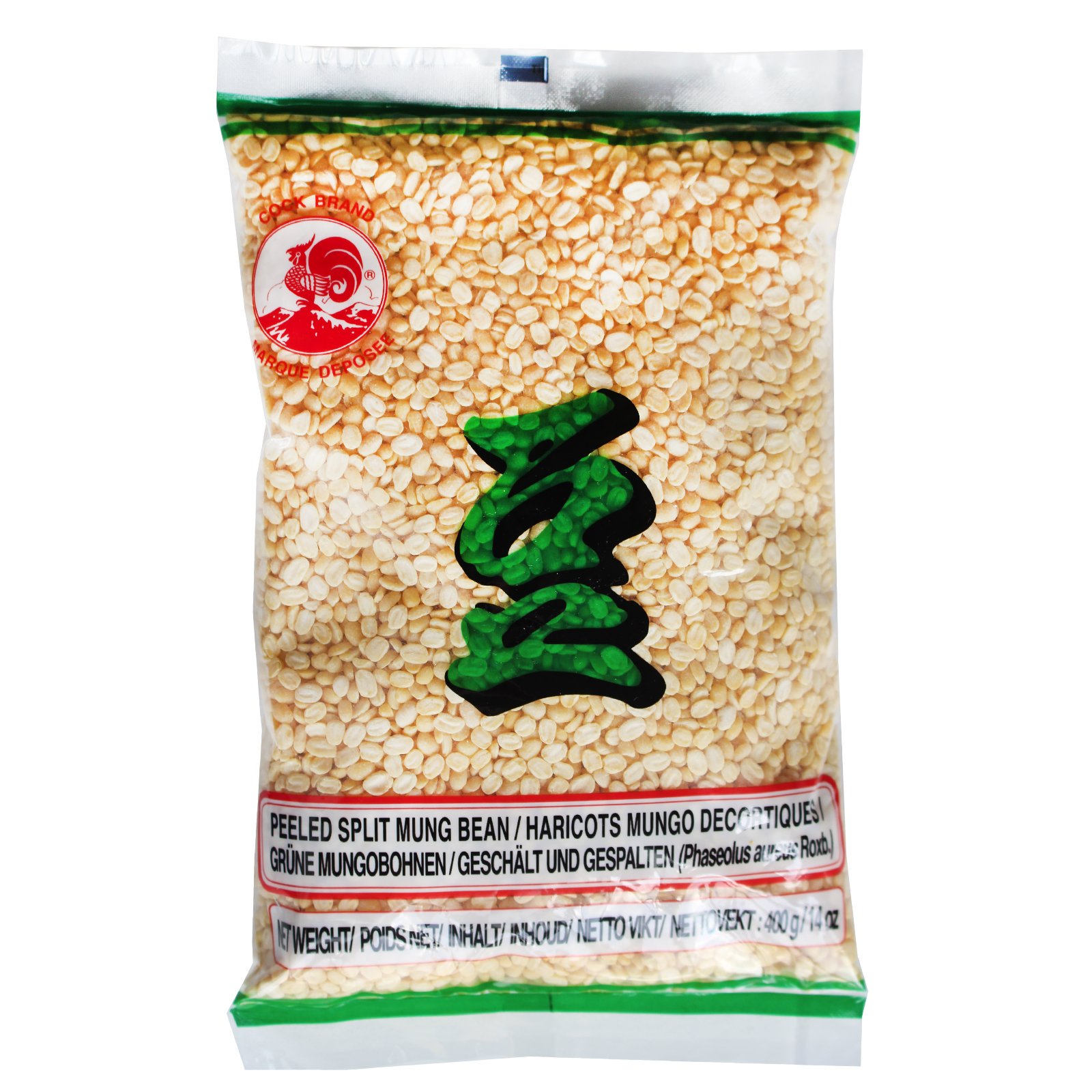 10x400g Cock Grüne Mungobohnen geschält und gespalten (gelb)