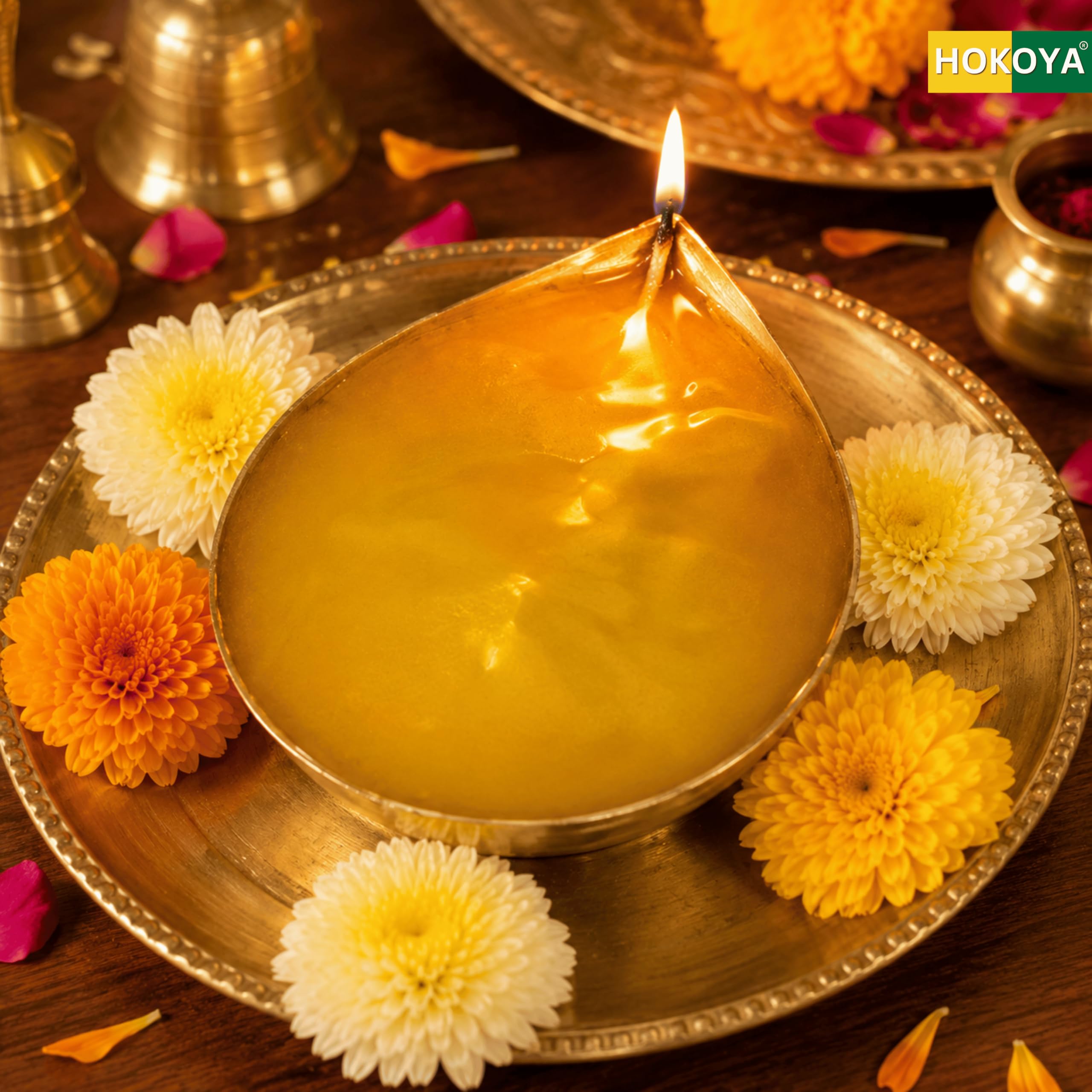 Brass Puja Lamp - HOKOYA Pital Diya -2