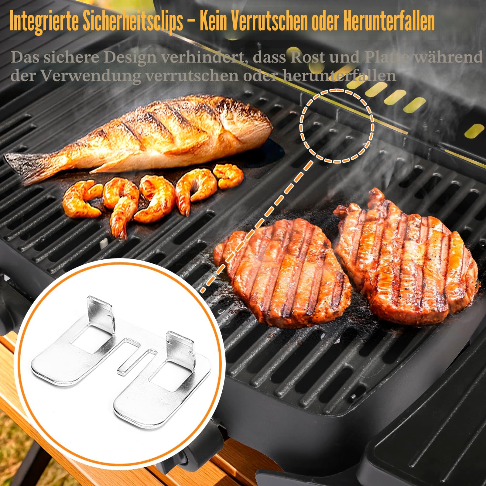 GFTIME 32 x 48cm Gusseisen Grillrost Set für Enders Urban, Urban Pro, Explorer, Explorer Pro Gasgrill (vor 2025), Massives Gussrost Zubehör, Nicht für Enders Urban II & Explorer II, 2 Stück