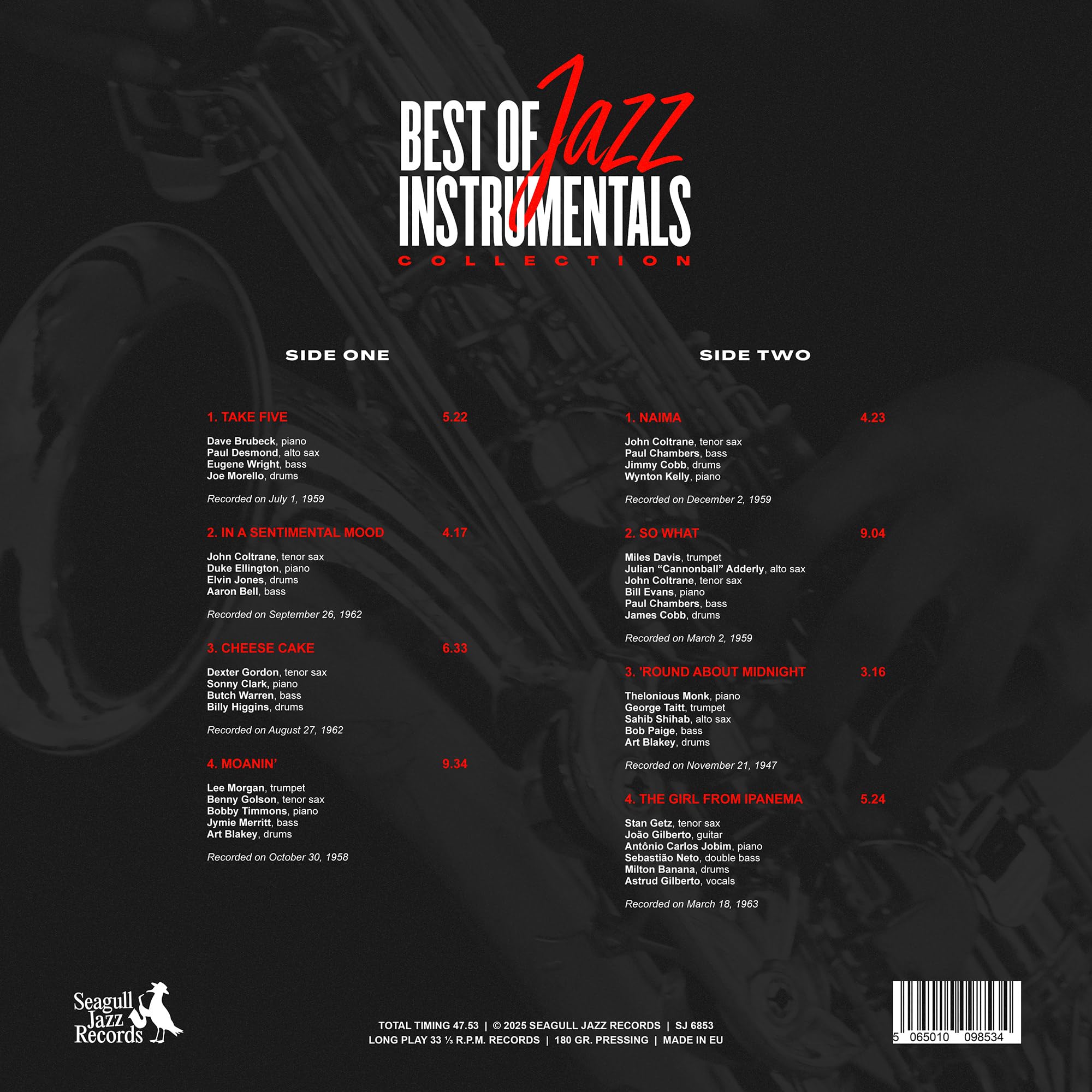 Best of Jazz Instrumentals Collection - Dave Brubeck, Miles Davis, John Coltrane, Duke Ellington, Art Blakey, Stan Getz and Many More - Limited Color Edition