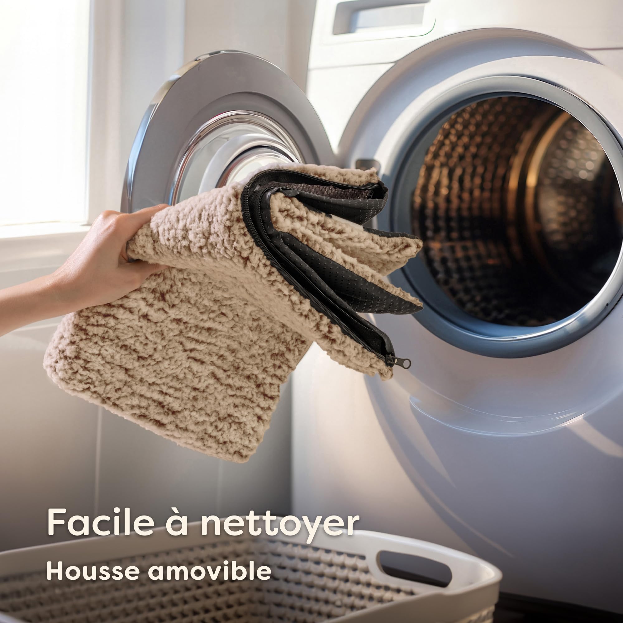 Knupis Coussin de Fenetre pour Chat - Tapis de Lit pour Chats Auto-Chauffante sans Électricité 90x28cm - Douce & Réduction du Brui - Housse Lavable - avec Dessous Non-Glissant (Marron)