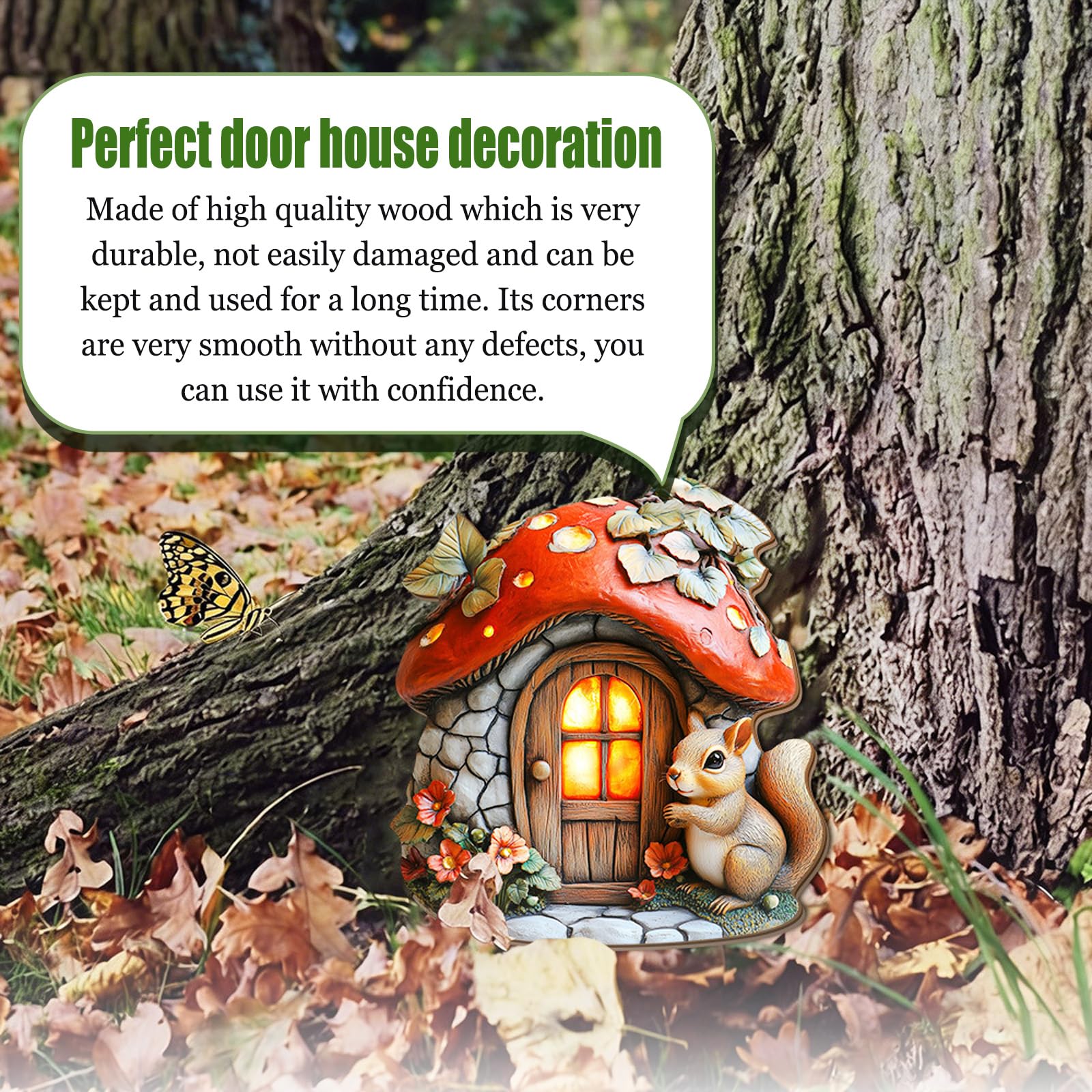 6 Pezzi Porte di Legno Delle Fate, Porticina Elfo Dell'Albero Del Giardino Delle Fate, Decorazione Giardino Miniatura 2D con Porticina Elfo Albero, Accessorio Artistico per Esterni Casa