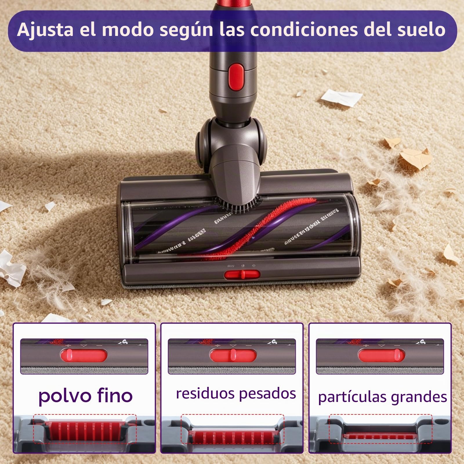 Cepillo de repuesto para Dyson V10 V11 V7 V8 V15 Boquilla de suelo motorizada Accesorios Boquilla de suelo Cepillo turbo para suelos duros y alfombras