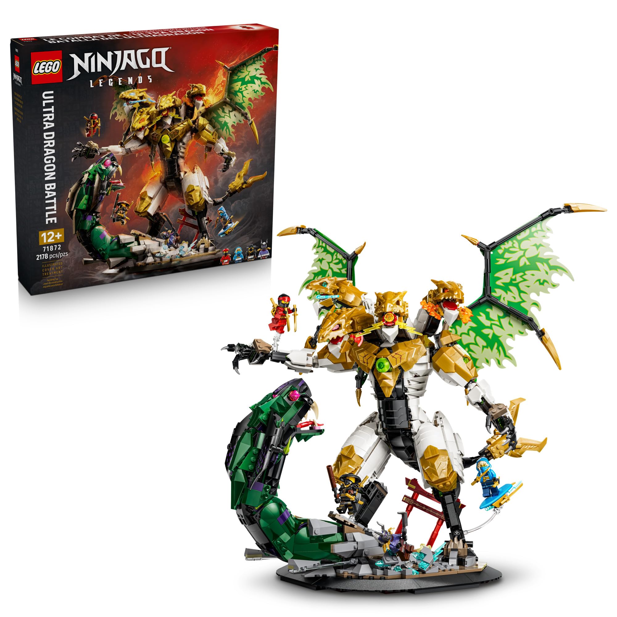 NINJAGO Ultra Dragon Battle 71872 | Collectible Building Toy for Boys & Girls, Ages 12+, Display Set for Bedroom or Desk, 4 Minifigures, 2,178 pieces, Gift Ideas