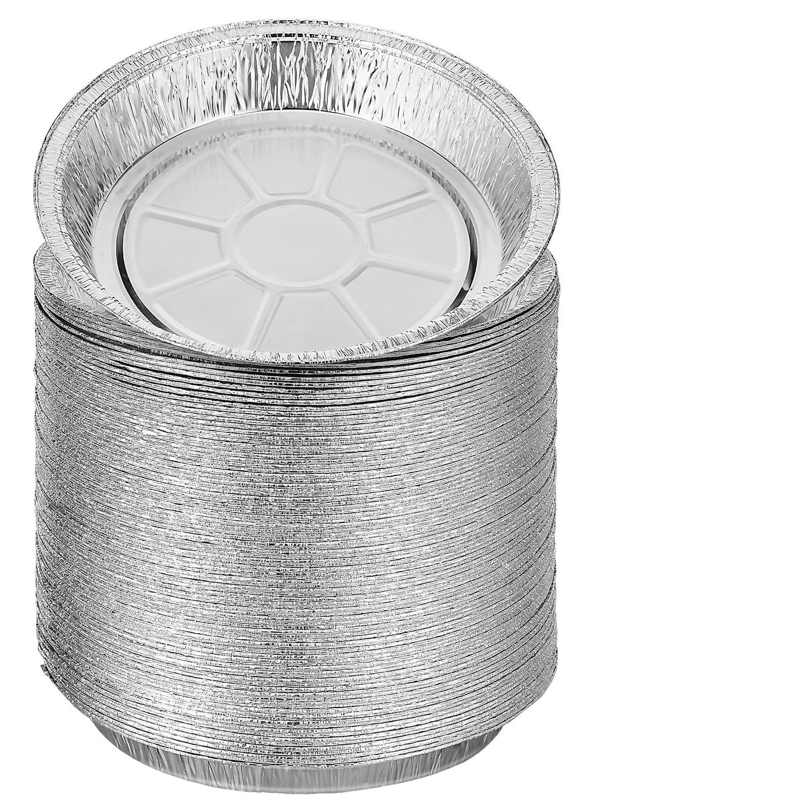 BESPORTBLE Plateaux Ronds en Aluminium Jetables Lot de 100 Moules à Pâtisserie en Aluminium, Légers et Pratiques pour Friteuse à Air pour Anniversaires et Fêtes