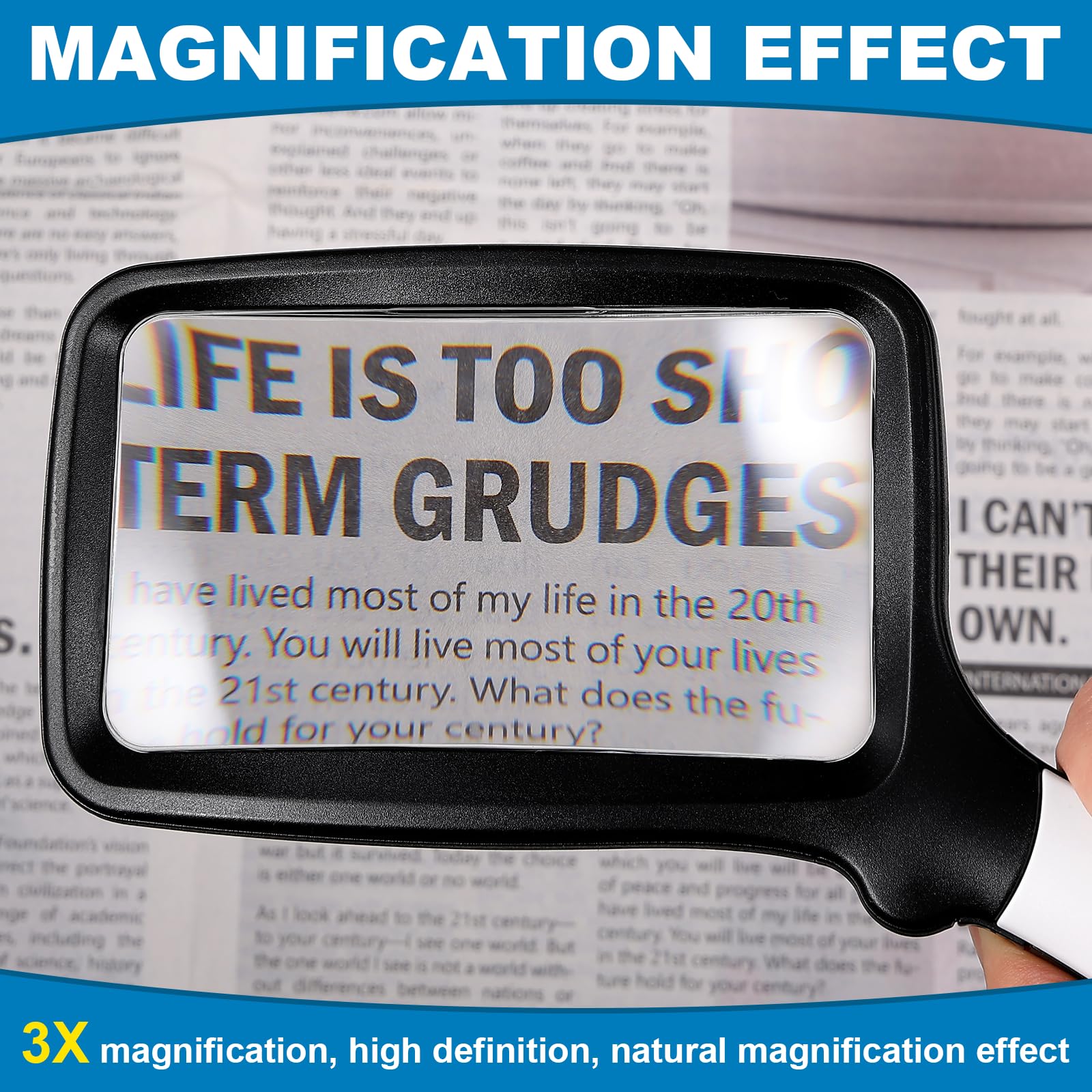 Lente D'Ingrandimento Da Lettura Con LED - 3x Ingrandimento, 5 Luci, Pieghevole Per Anziani - Foto 7
