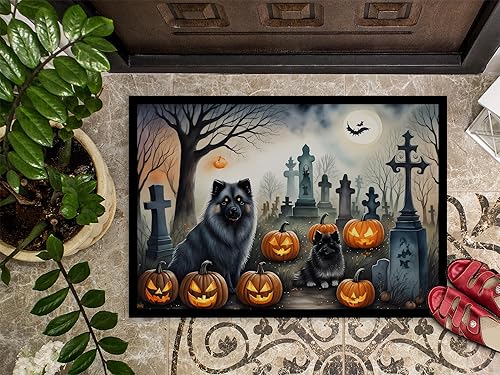 Miniatura 9 de Caroline's Treasures DAC2014MAT - Tapete espeluznante de Halloween con perro de montaña bernés de 18 x 27 pulgadas, para interiores y exteriores,