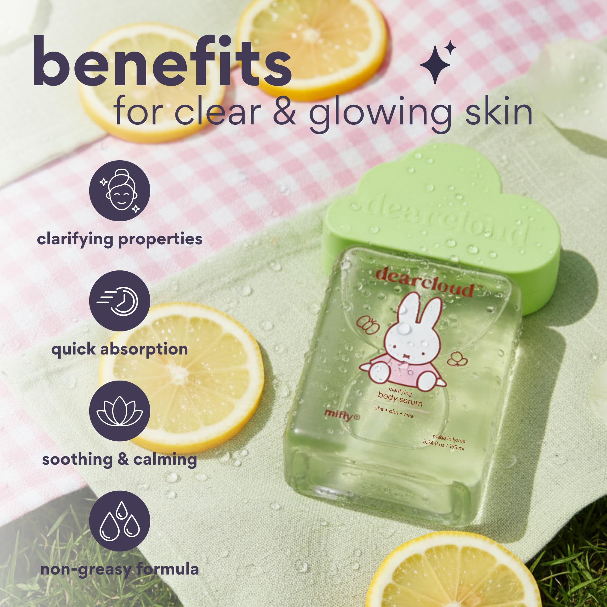 Amazon.com : dearcloud Miffy Clarifying Body Serum – AHA, BHA