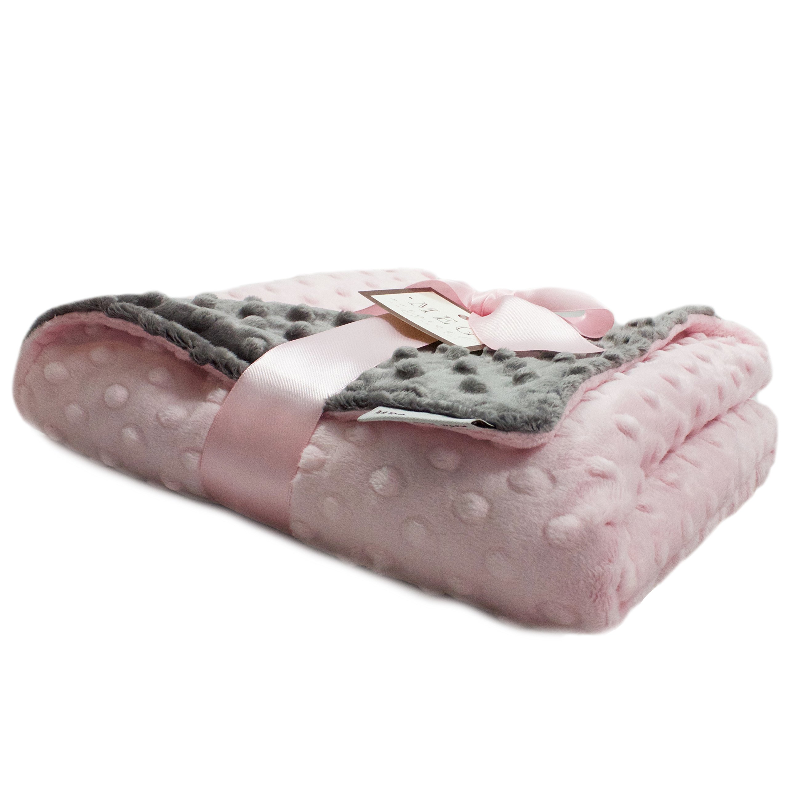MEG Original Minky Dot koc dla dziewczynki, różowy i antracyt, 361
