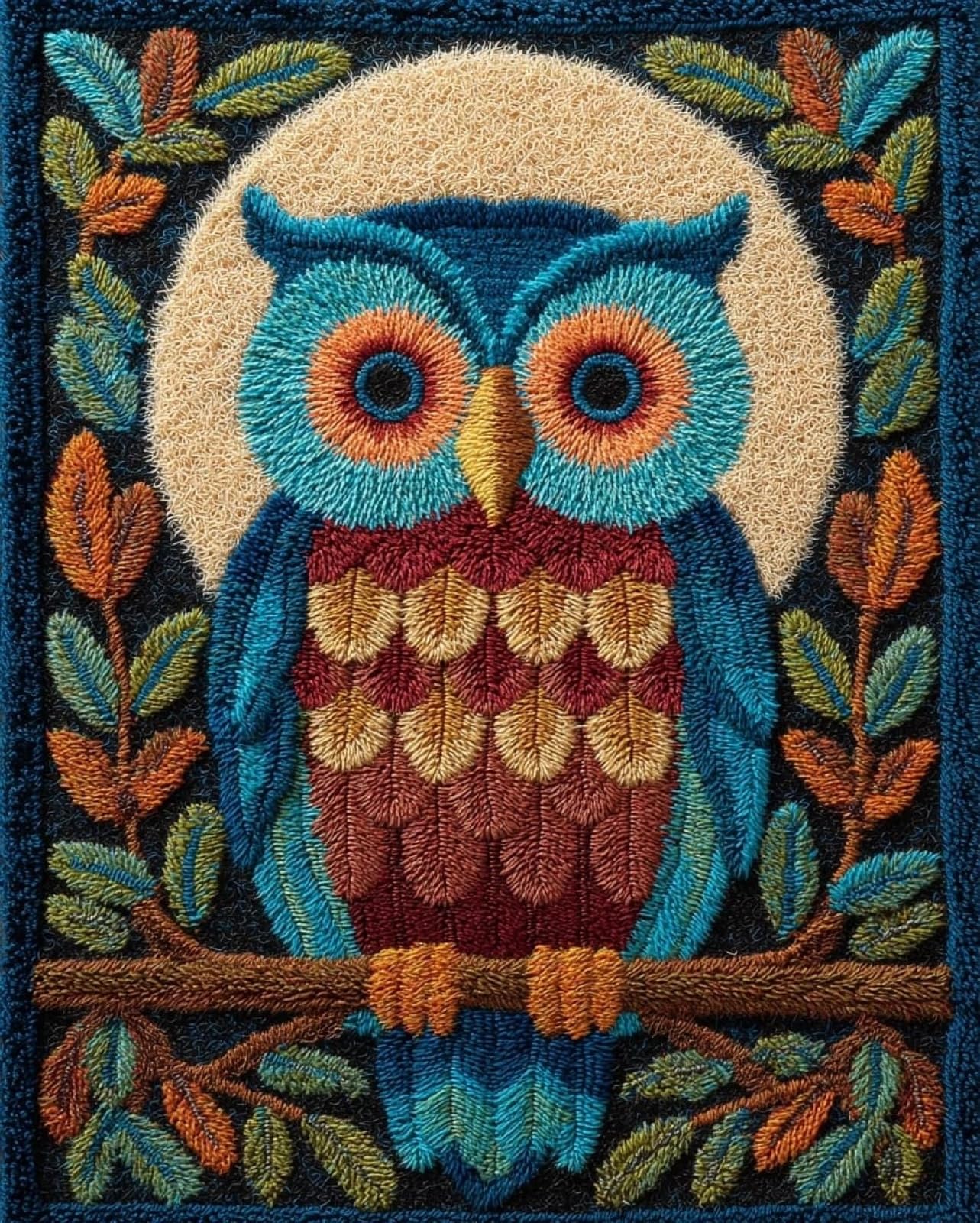 Wallphantom DIY Latch Hook Rug Kit,Animal Owl